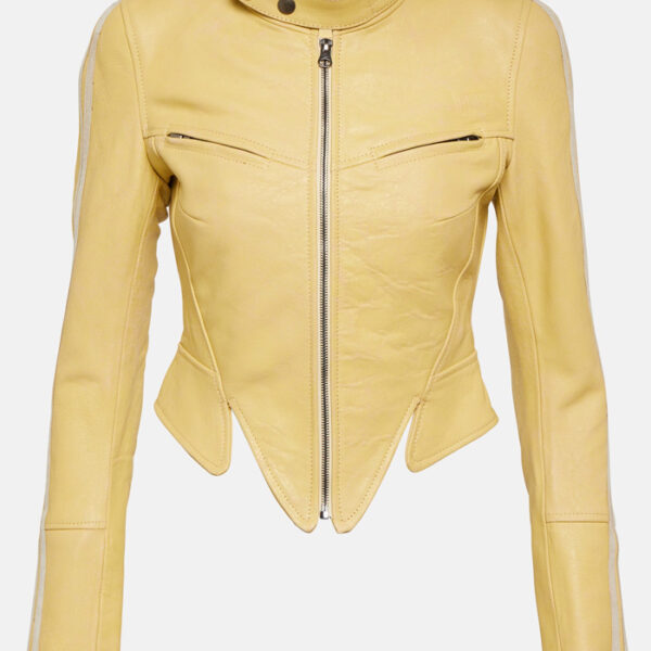 Claw leather biker jacket Yellow