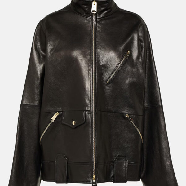 Oversized leather jacket