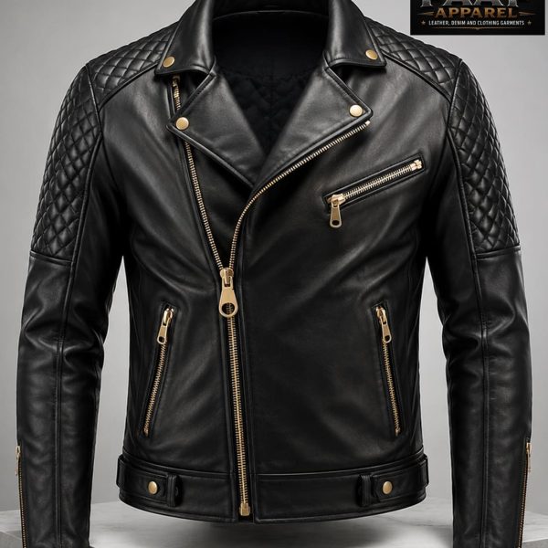 MENS CLASSIC VINTAGE CAFE RACER STYLE BIKER SLIM FIT MOTORCYCLE LEATHER JACKET