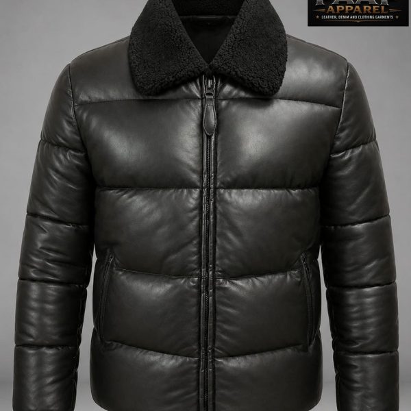 Urban black jacket, lamb leather