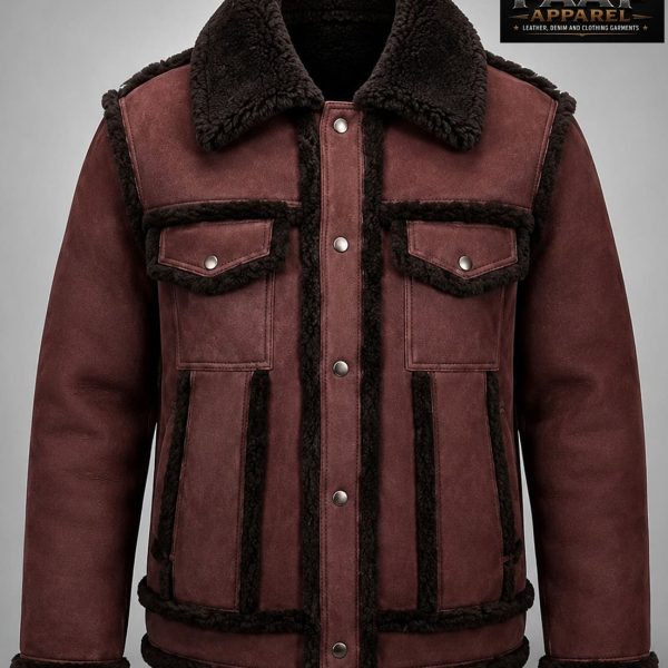 Men's Shepherd Shearling Jacket [Burgundy]
