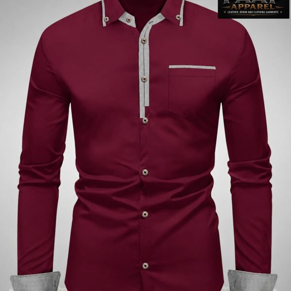 Men's Solid Cotton Blend Buttoned Regular Fit Collared Casual Wear Fashion Shirt