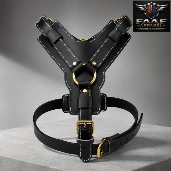 Long-Lasting Adjustable Dog Harness Leather Dog Harness Pet Supplies for Large Dogs, Training, Walking, Outdoor, L