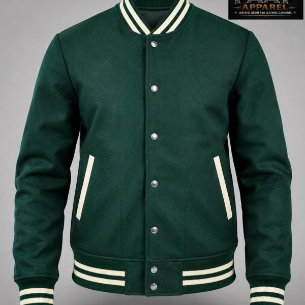 Casual Pilot Green Varsity Jacket
