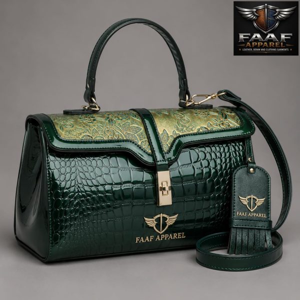 Luxury Vintage Crocodile Pattern Handbag Women S Floral Metal Buckle Shoulder Crossbody Bag