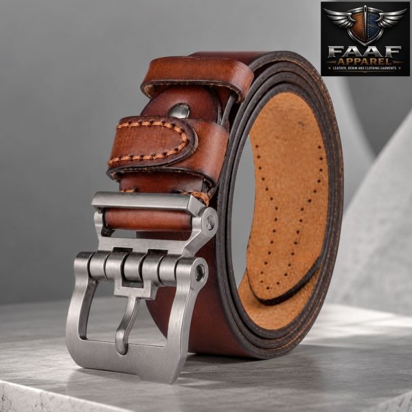Men's Leather Belt Genuine Leather Dress Belt Casual Fashion Single Prong Buckle Belts for Jeans