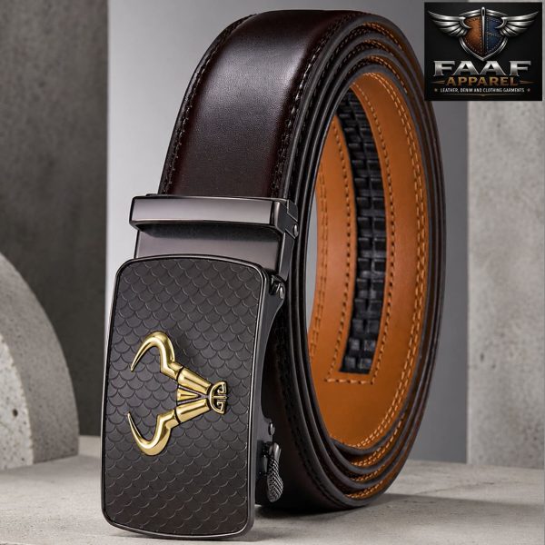 Men's Belt, Slide Ratchet Belt Adjustable For Men Suit Casual Jeans Gift Boxed, Trim To Fit, Black231, 46-52"Waist Adjustable