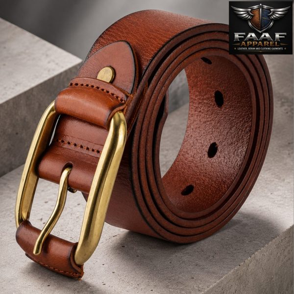Double Sided Pin Buckle Genuine Leather Man Belt | Customized Good Quality Men's Leather Belt