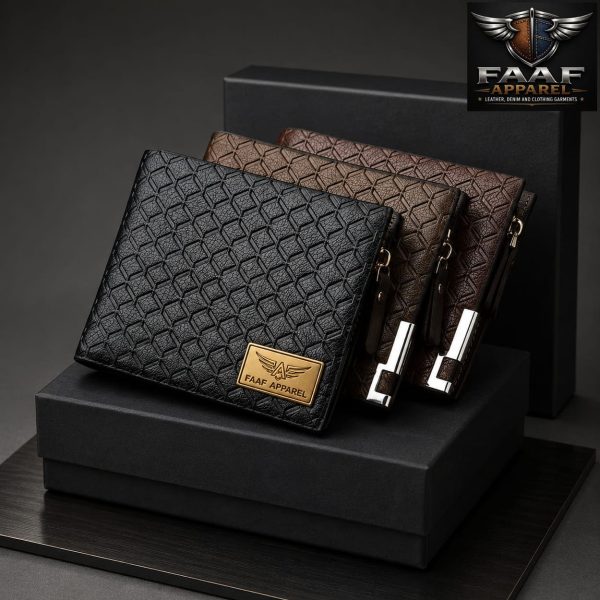 Credit Card Holder Purse With Zip Luxury Leather Mens Soft Wallet Black Brown