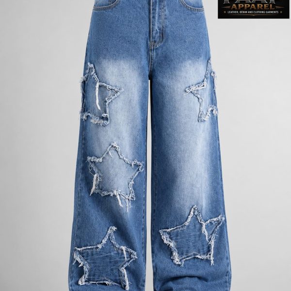 Girls Pants, Girls Pants Casual Wide Leg Jeans With Heart Comfortable Stretchable Soft Fabric Outfit, Girls Jeans,13 Blue,5-6 Years