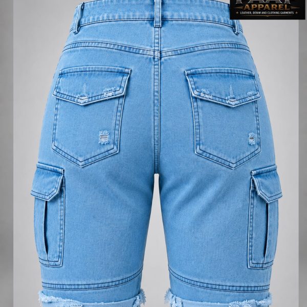 Lose Control Stretch Cargo Denim Shorts