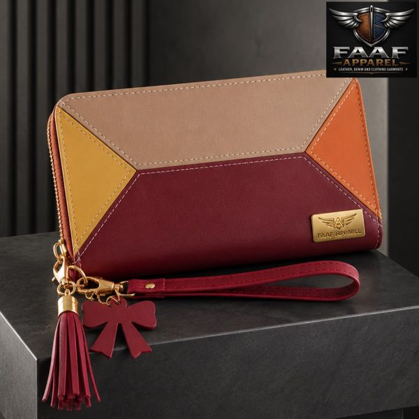 Women Wallets with Zipper Phone Pocket Purse Card Holder Patchwork Long Wallet Lady Coin Purse
