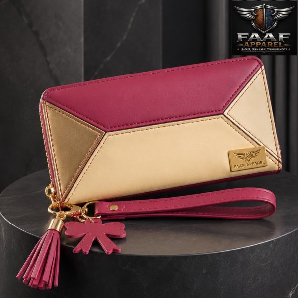 Leather Wallets Women Long Zipper Coin Purses Tassel Design Clutch Wallet Female Money Credit Card Holder