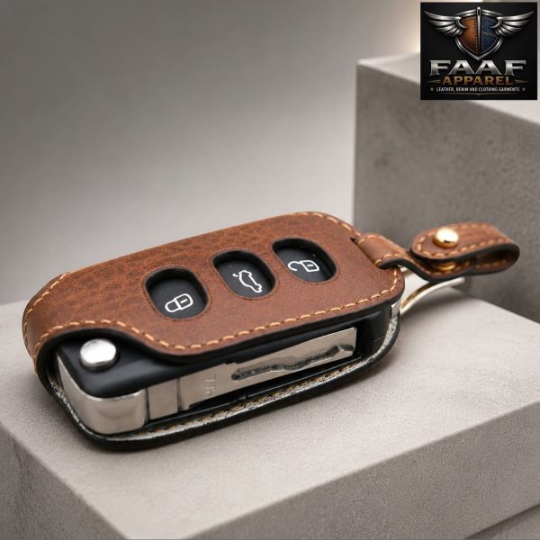 1 Piece Car Key Case Made of Genuine Leather, Car Key Case, Cover Scratch-Resistant, Waterproof,