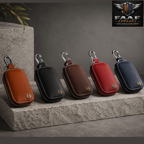 Car Keychain Covers Men Key Holder Leather Car Key Wallets Housekeeper Keys Organizer Zipper Key Case Bag