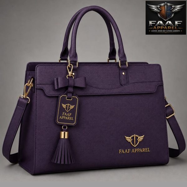 Laptop Bag for Women 15.6 Inch PU Tote Bag Business Work Bag Waterproof Briefcase Computer Tote Lightweight Handbag Shoulder, Dark Purple