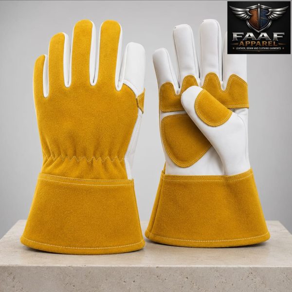 Eco Friendly Vegan Leather Welding Gloves With Sustainable Choice With Hand safety Protection Leather Gloves For Men's