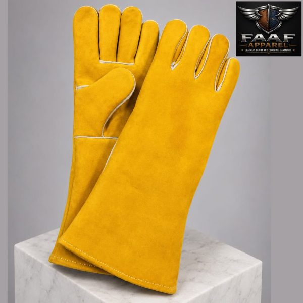 Welders Gauntlets Gloves Extreme Heat Resistant BBQ Oven TIG MIG Welding Glove Leather Heavy Work