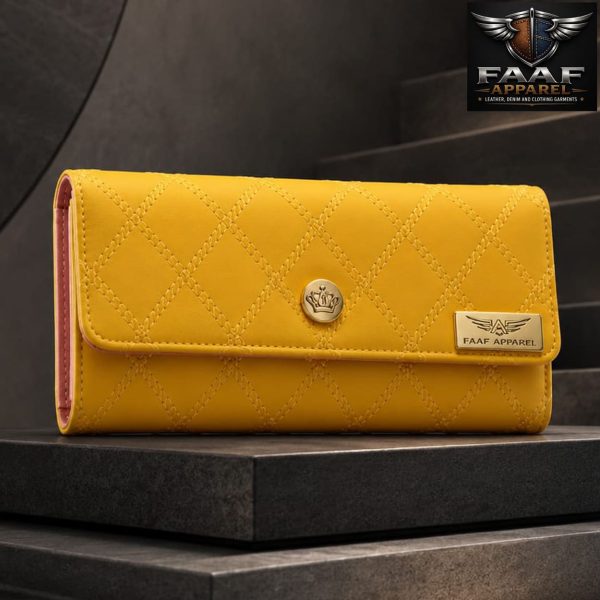 Multifunctional Female PU Leather Long Purse Ladies Diamond Crown Embroidery Trifold Wallets Large Capacity Mobile Phone Bags